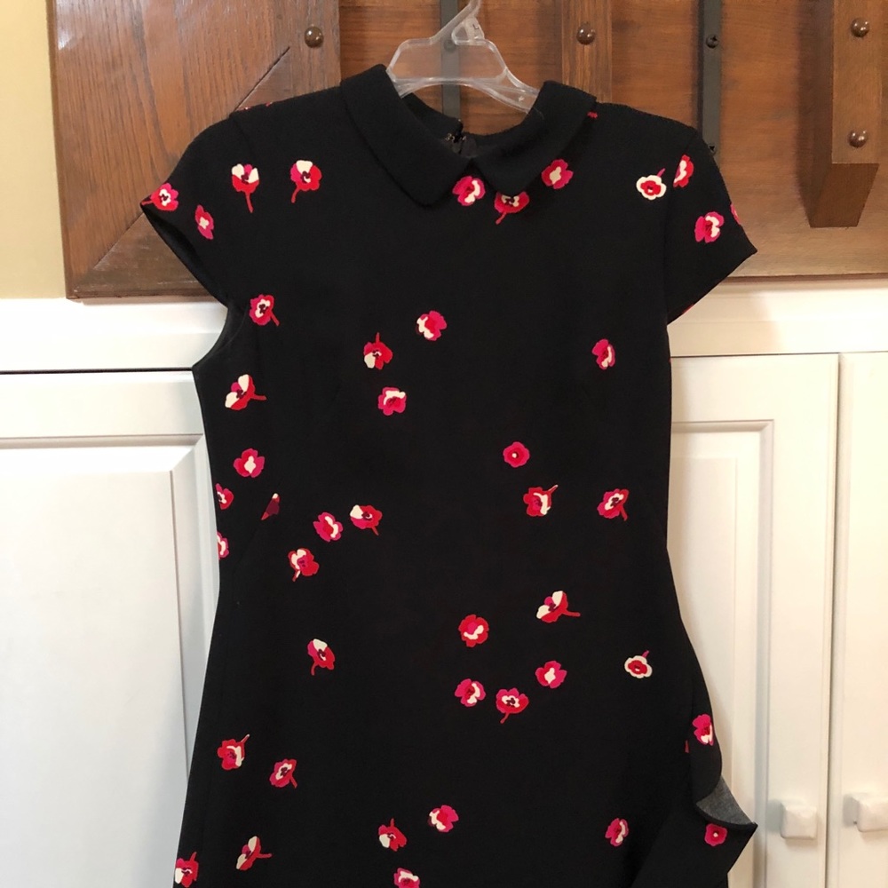 Floral Black knee length formal dress